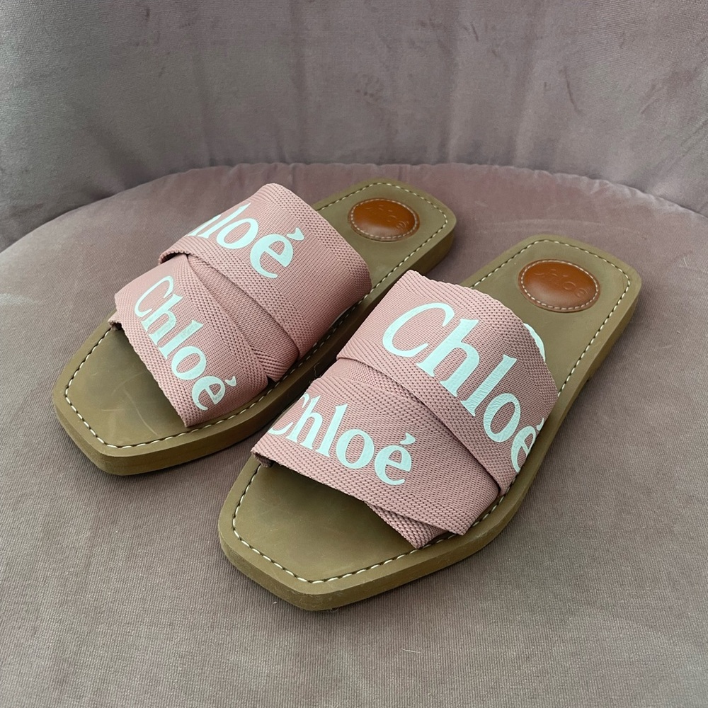 Chloé Woody Pink Slide Sandals - Picture 2 of 7